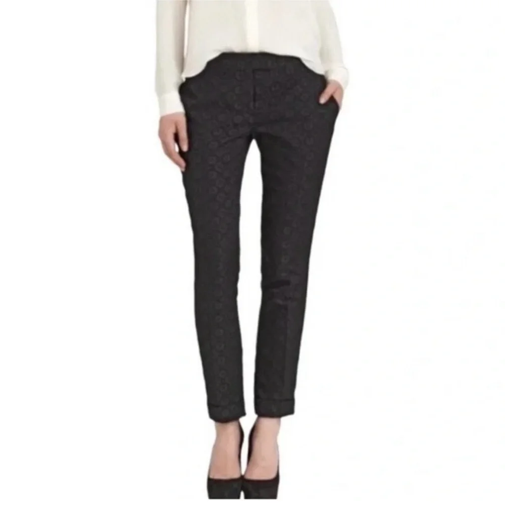 Theory | Black Marsienna Tori Black Jacquard Embroidery Tailored trousers Pants